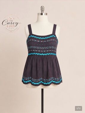 NWT Torrid Embroidered Babydoll Tank Top Size 2 (2X) Boho Festival